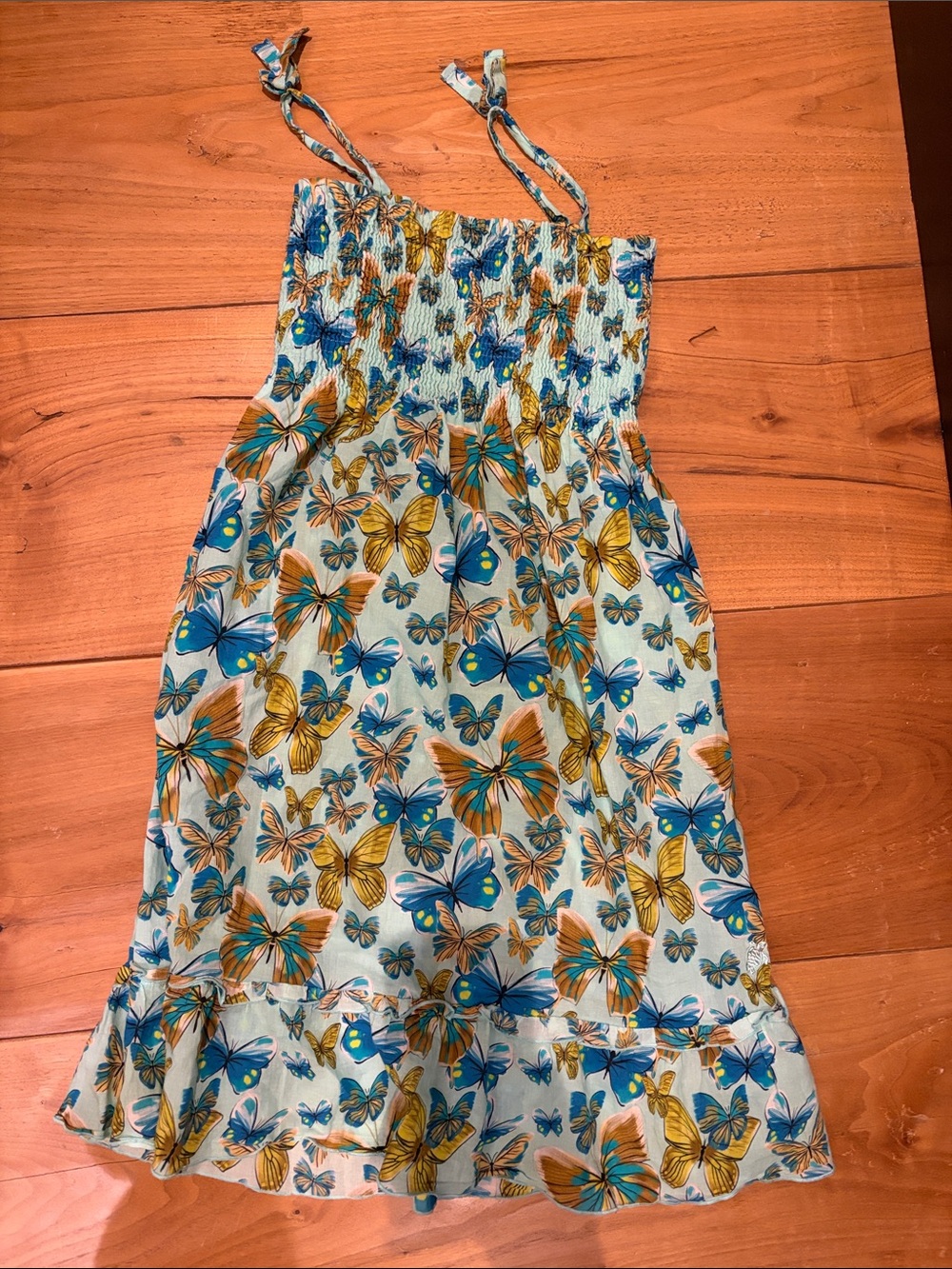 Vilebrequin girls Blue, Yellow & Brown Butterfly Sundress